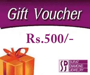 Give the Gift of Choice with Surat Diamond Gift Vouchers!     (Rs.500 /-)