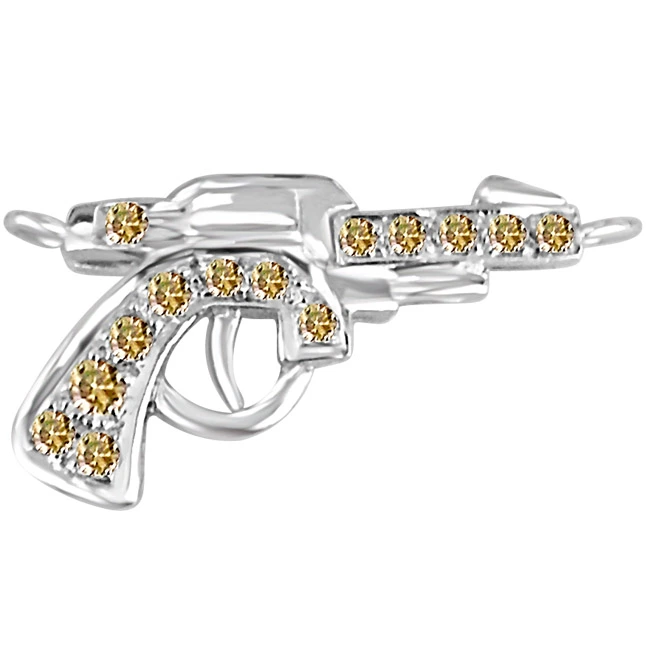 Bite the Bullet : Diamond Gun Pendant for HIM (Gun-4)