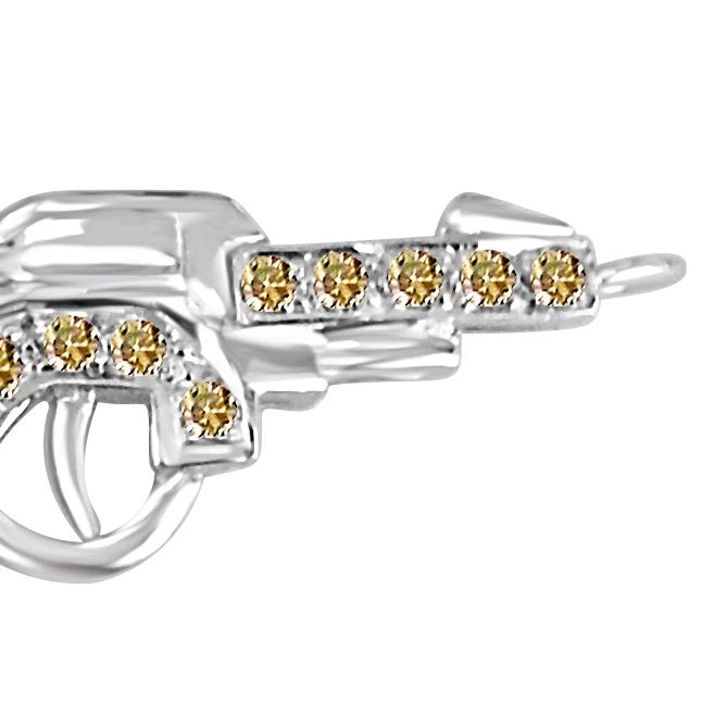 Bite the Bullet : Diamond Gun Pendant for HIM (Gun-4)