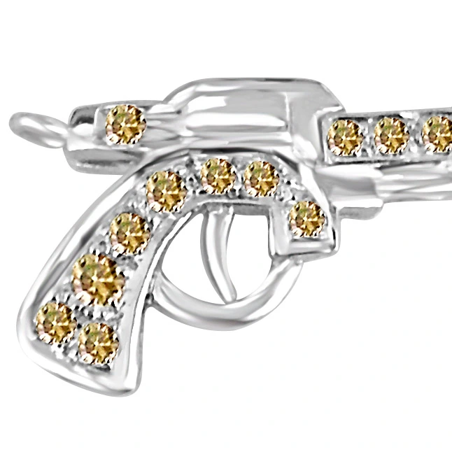 Bite the Bullet : Diamond Gun Pendant for HIM (Gun-4)