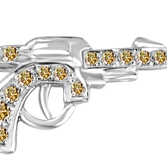 Bite the Bullet : Diamond Gun Pendant for HIM (Gun-4)