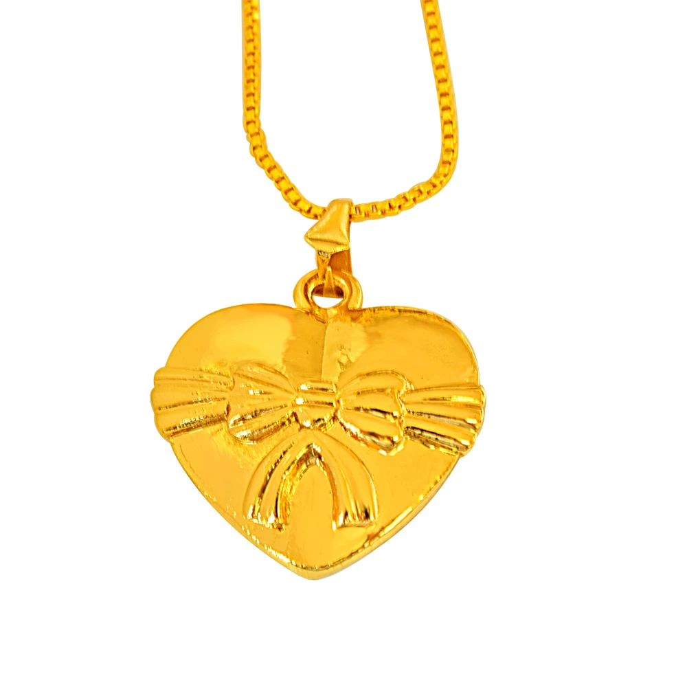 Set of 3 Shell Pearl and Gold Plated Heart Shaped Pendant for Women with 22 IN Chain (H1850)