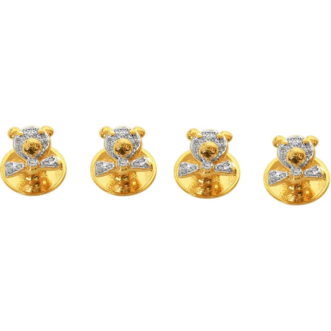 A Lovely Dual Plated Teddy Bear Designed Kurta Button (KB1)