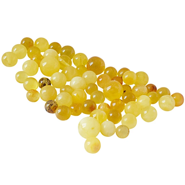 71.30 cts Loose Round Amber Beads Gemstone (LGS107)