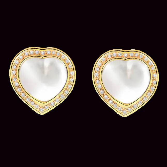 Unique Megical Diamond & Mabe Pearl Earrings (MBE1)