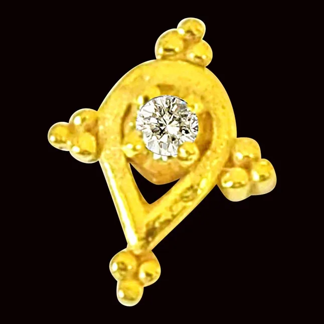 Pear Shaped Real Diamond 18kt Yellow Gold Nosepin (NP13)
