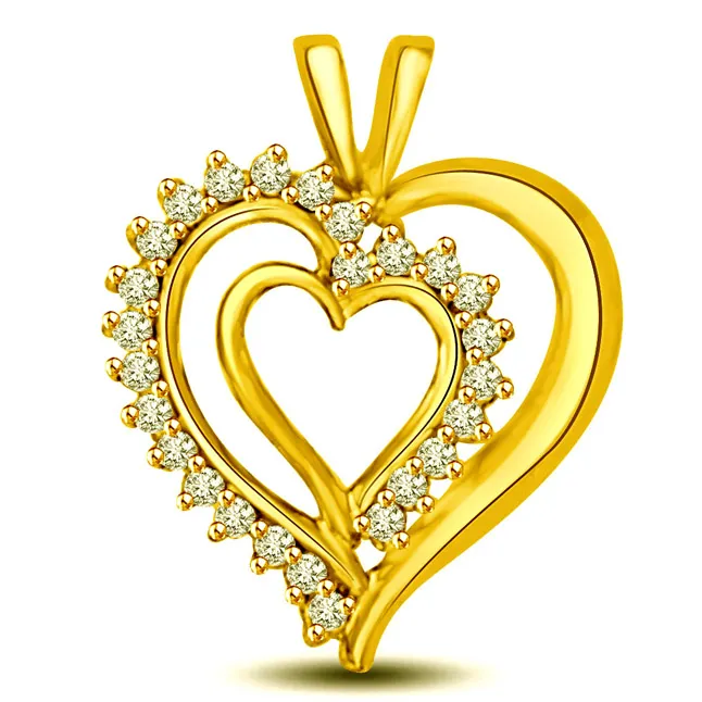 My heart is Beating 0.26cts Real Diamond & Gold Pendant (P1009)