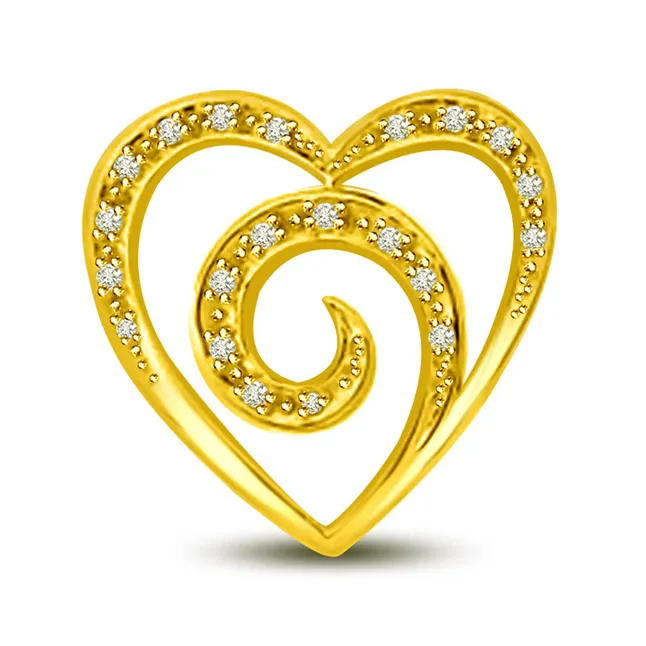You are in My Heart Real Diamond Pendant in 18kt Yellow Gold (P1027)