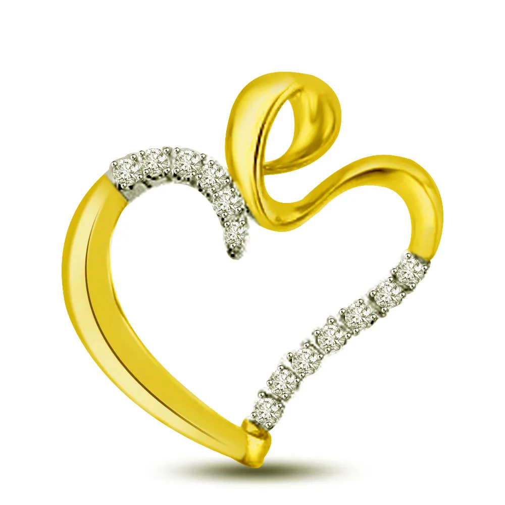 Fancy Heart 0.13cts Heart Shape Real Diamond Pendant (P1052)