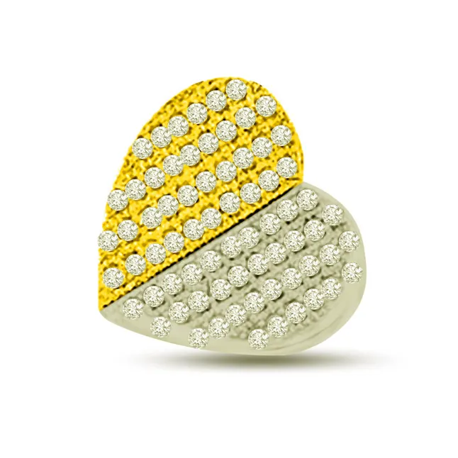 Irresistible Love Two Tone Real Diamond Heart Pendant (P1059)
