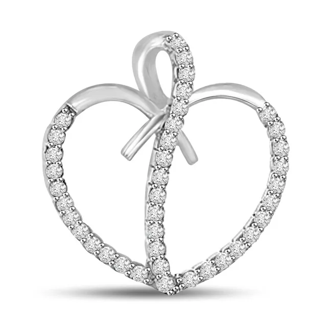 You're Captivating White Gold 14kt Real Diamond Heart Pendant (P1069)