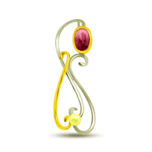 Bunch of Shine Stunning Real Ruby Pendant In 18kt Yellow Gold (P1130)