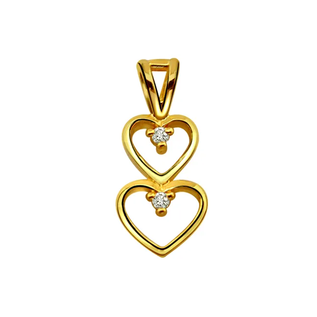 For My Love Real Diamond Pendant in 18kt Yellow Gold (P116)