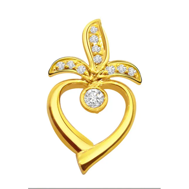 Honey Cinnamon - Real Diamond Heart Shaped Pendant (P124)
