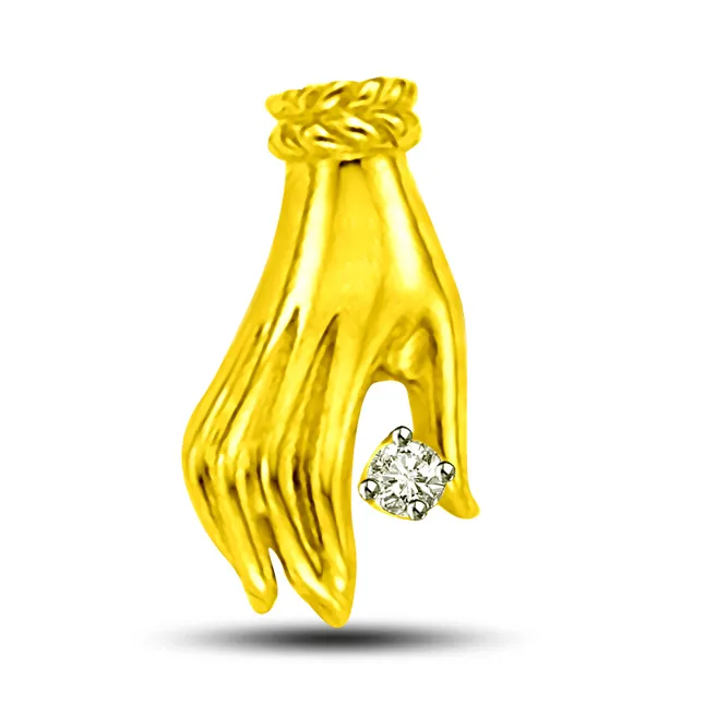 A Hand to Hold - Real Diamond Pendant (P1246)