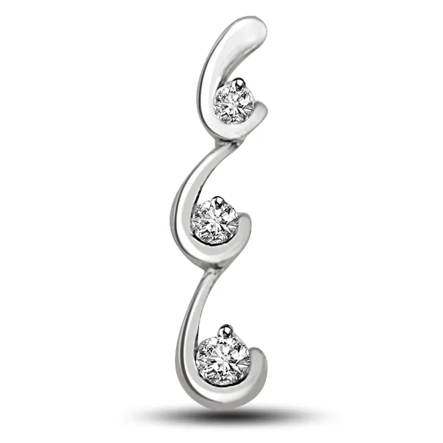 Cascading Love - Real Diamond Pendant (P1247)