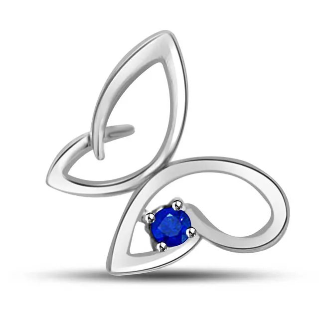 Honey Love : Real Sapphire And 14kt White Gold Pendant For Your Love (P1260)