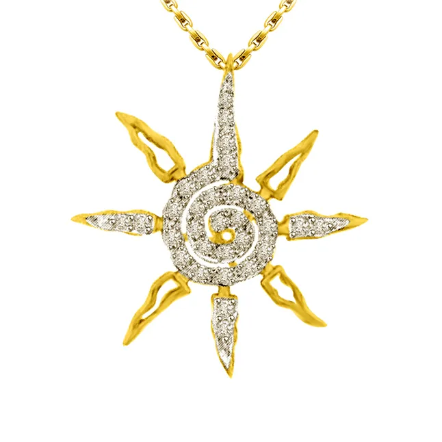 You Are My Star, 0.45cts Real Diamond Star Gold Pendant (P1340)