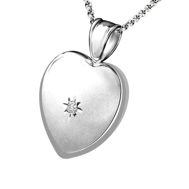 Elegant & Stylish Real Diamond Heart White Gold Pendant For Your Sweetheart (P1352)