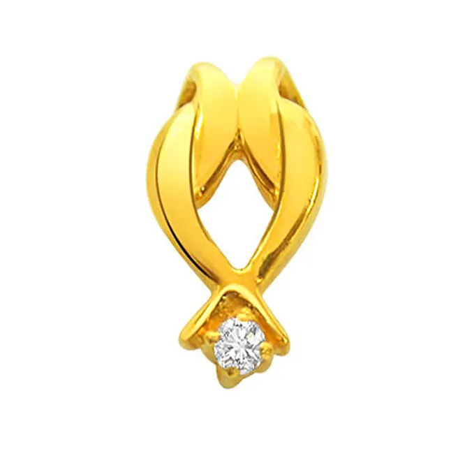 Mocha Magic - Real Diamond & 18kt Yellow Gold Pendant (P158)