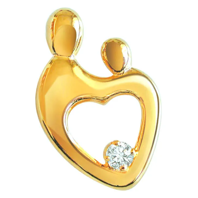Strokes of Love - Real Diamond Pendant (P16)