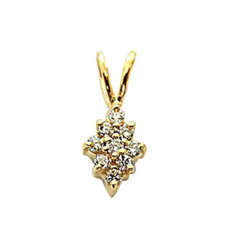 Glossy Delicate Real Diamond & Gold Pendant (P181)