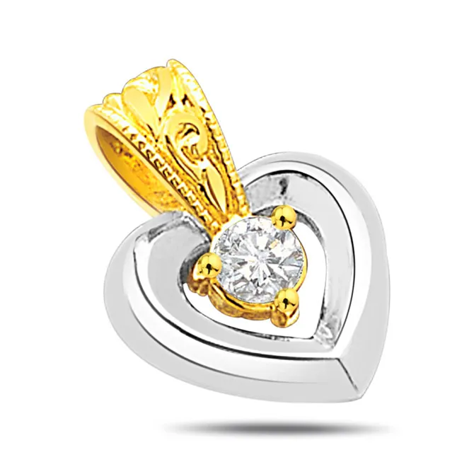 Royal Romance - Real Diamond Heart Shaped Pendant (P187)