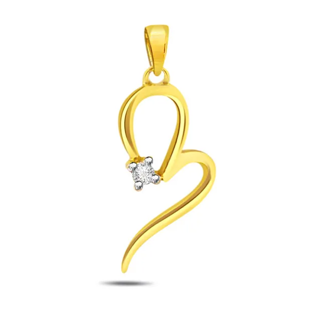 OM Pendant - Real Diamond Solitaire Pendant (P189)