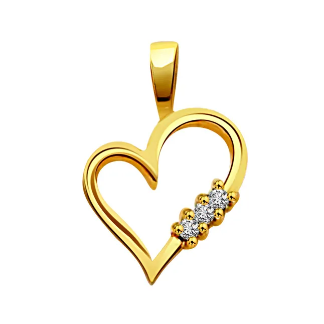 Hearts n Hearts - Real Diamond Heart Shaped Pendant (P191)