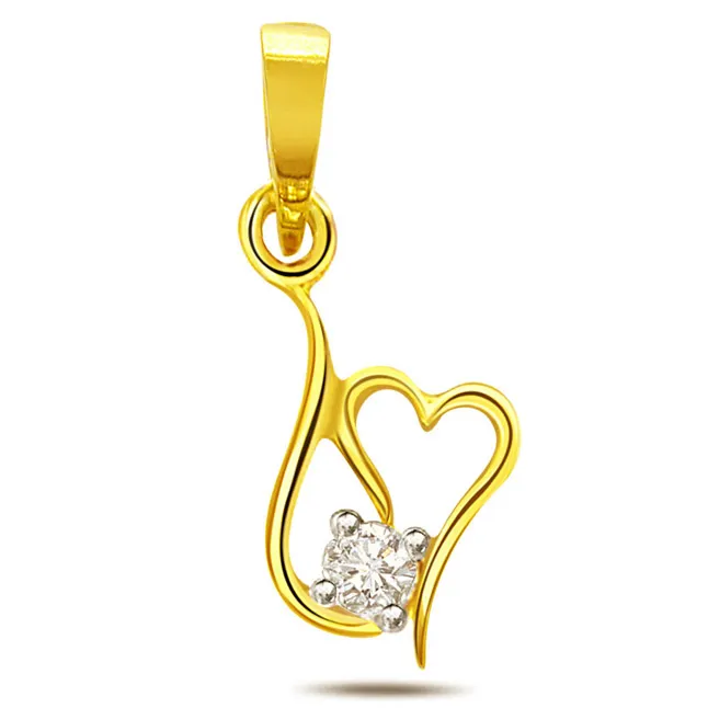Diamond Cutie Hearts - Real Diamond Solitaire Pendant (P192)