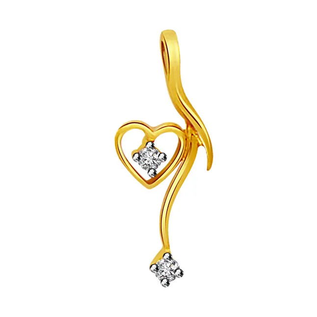 Embracing Heart - Real Diamond Pendant (P193)