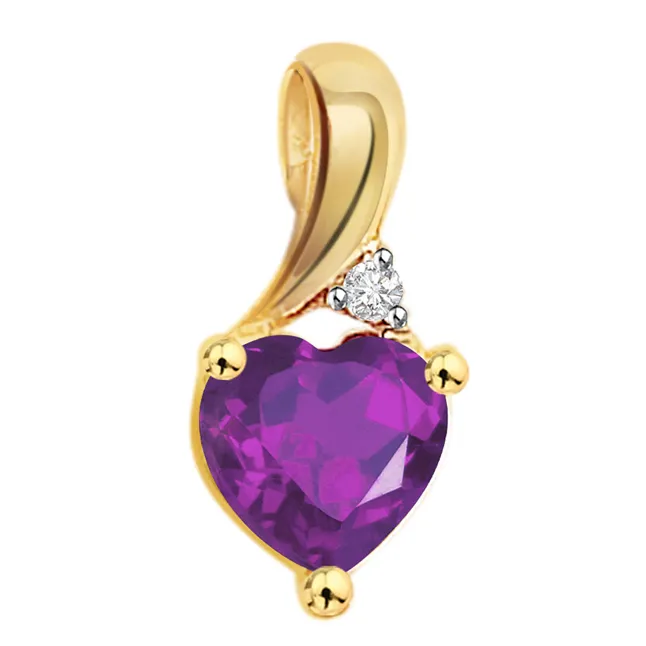 Wildberry - Real Diamond & Amethyst Pendant (P197)