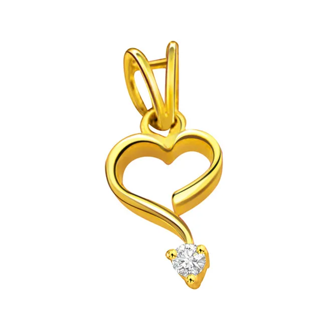Heart's Desire - Real Diamond Solitaire Pendant (P200)