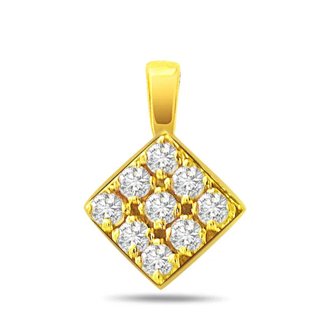 Style Square - Real Diamond Pendant (P222)