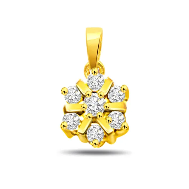 In the Mood for Love - Real Diamond Flower Shape Pendant (P238)