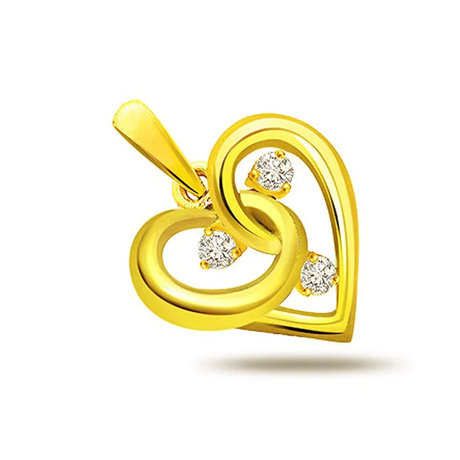 Perfect Style Real Diamond Heart Shaped Pendant (P270)