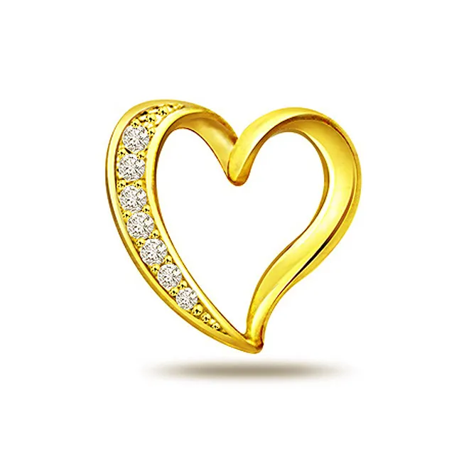 Spiritual Touch Real Diamond Heart Shaped Pendant (P271)