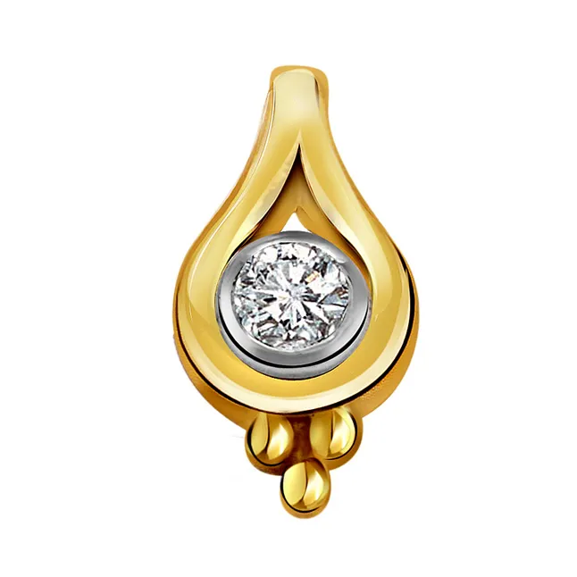 Dropping Stars Real Diamond Solitaire Pendant (P277)