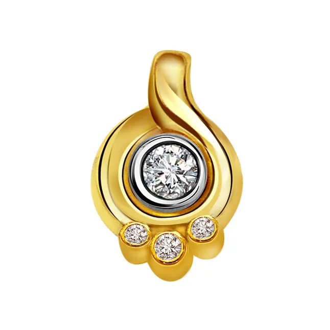 Dancing Twist Classic Real Diamond Solitaire Pendant (P278)