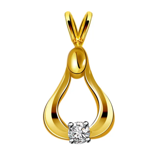 Fine Stylish Real Diamond Solitaire Pendant (P282)