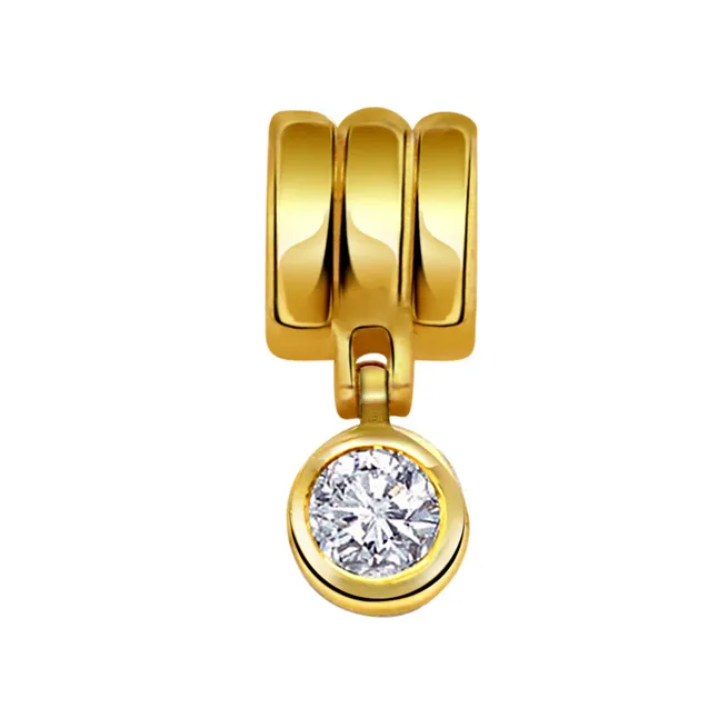 Simple Brilliant Real Diamond Solitaire Pendant (P283)