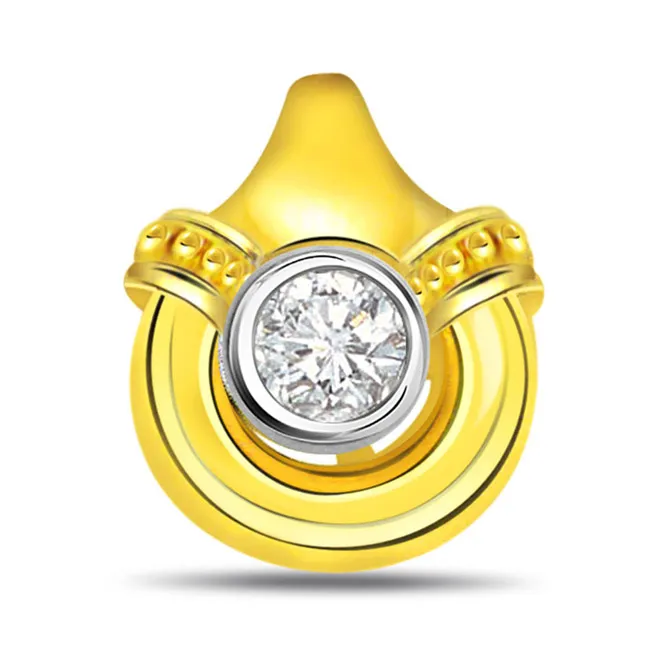 Exotic Bloom Brilliant Real Diamond Solitaire Pendant (P300)