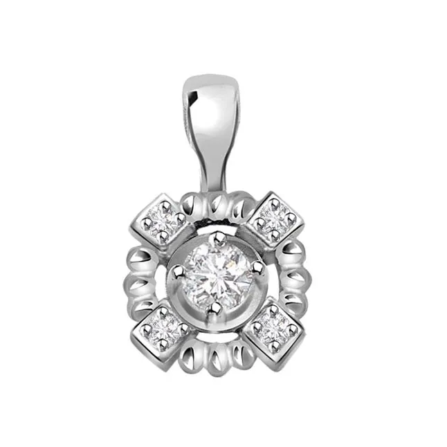 Whiteberry Civilization 0.15cts Real Diamond White Gold Pendant (P318)