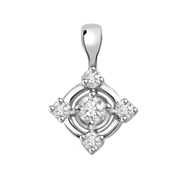 Queen's Pride 0.15cts Real Diamond White Gold Pendant (P319)