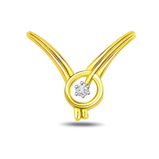 Golden Angel Real Diamond Solitaire Pendant (P361)