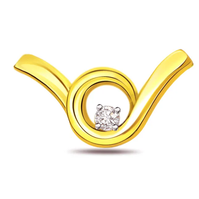 Dazzling Twist Diamond Solitaire Pendants P362 -Solitaire