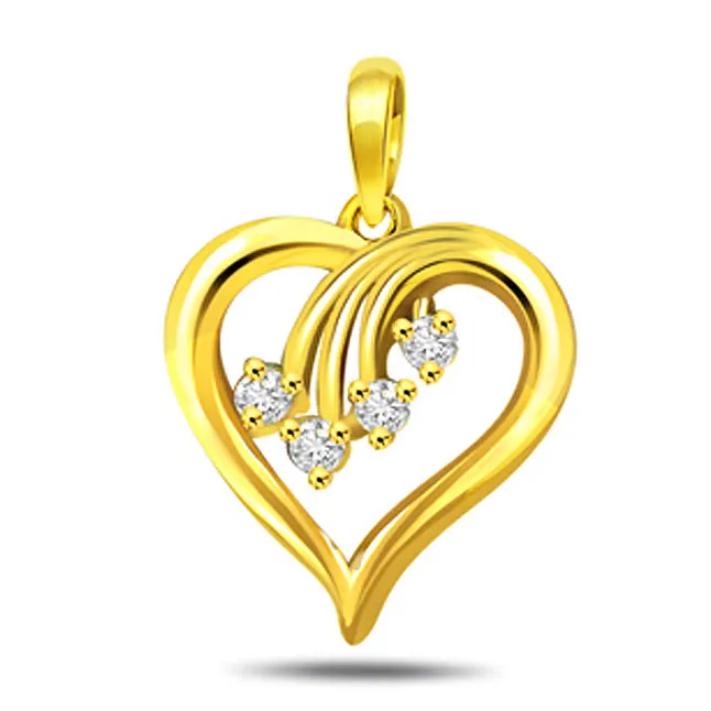Sparkle of Joy - Real Diamond Heart Shaped Pendant (P368)