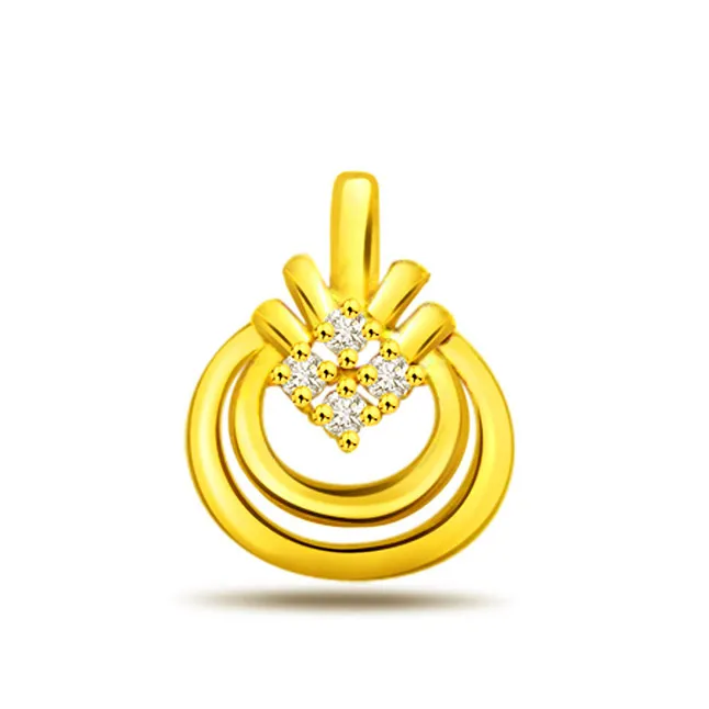 Circle of Trinity 0.10cts Real Diamond & Gold Pendant (P377)