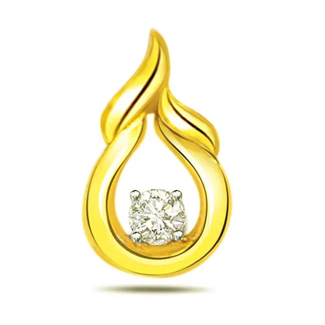 Pear Drop Real Diamond Pendant (P387)