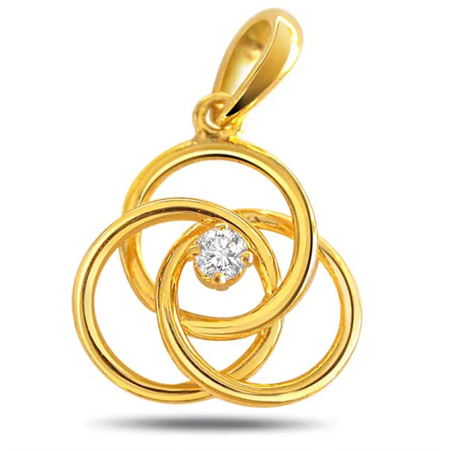 Infinite Radiance: Spiral Diamond Solitaire Pendant (P1391)